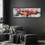 Colourful Abstract Installation Narrow Canvas Print