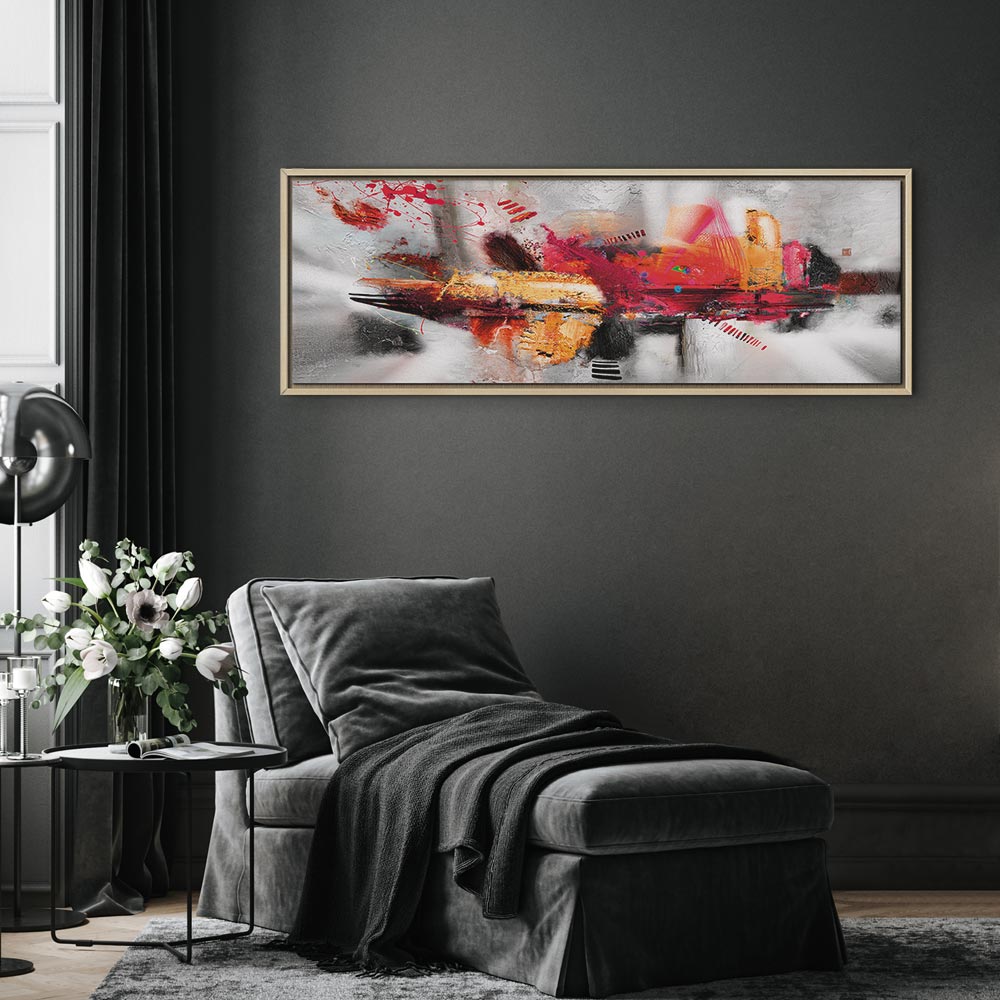 Colourful Abstract Installation Narrow Canvas Print