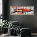 Colourful Abstract Installation Narrow Canvas Print