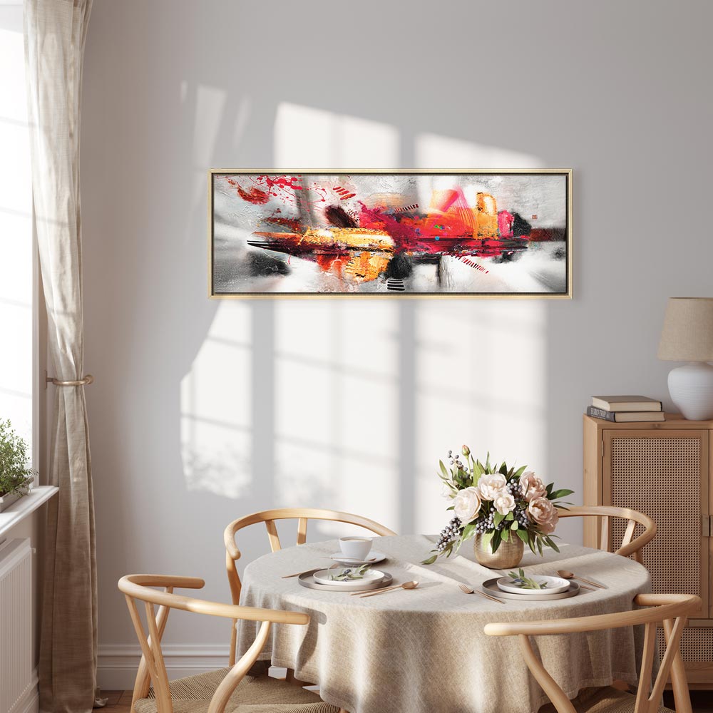 Colourful Abstract Installation Narrow Canvas Print