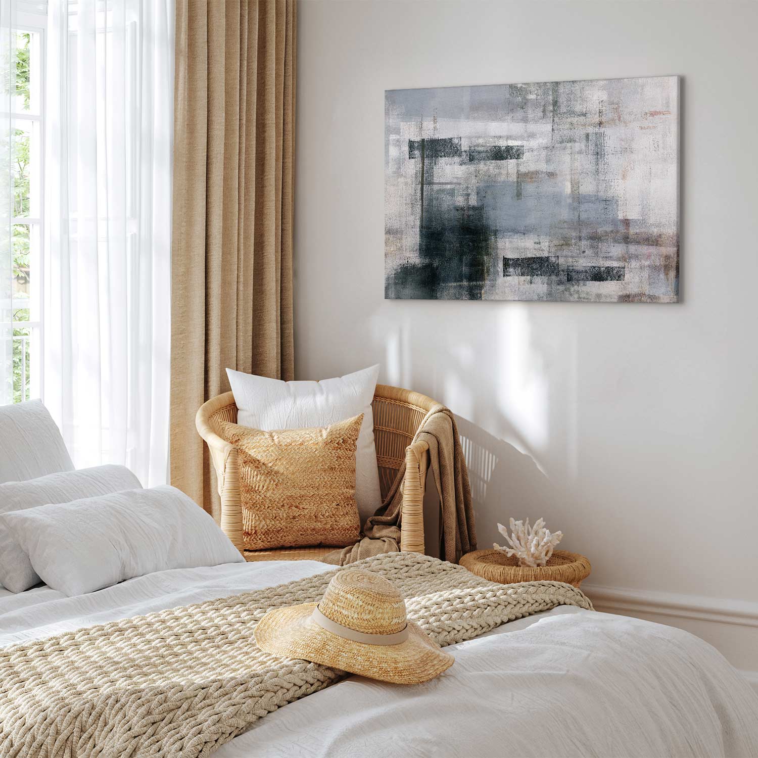 Spring Awakening Abstract Texture Wide Canvas Print