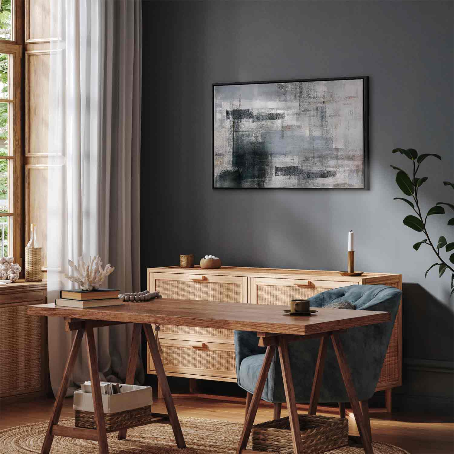 Spring Awakening Abstract Texture Wide Canvas Print