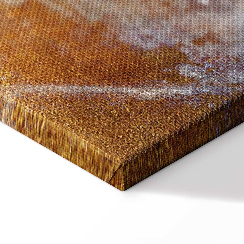 Golden Geometric Abstract Wide Canvas Print