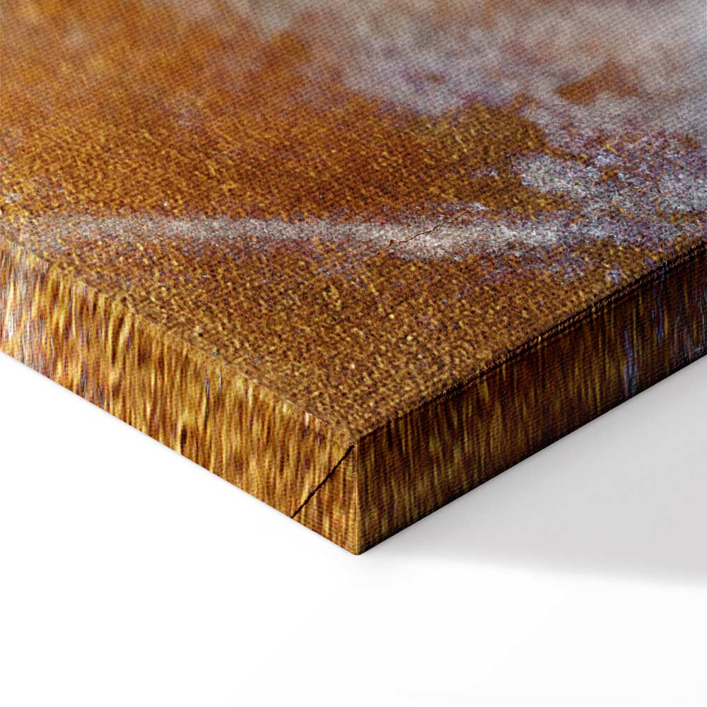 Golden Geometric Abstract Wide Canvas Print