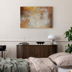Golden Geometric Abstract Wide Canvas Print