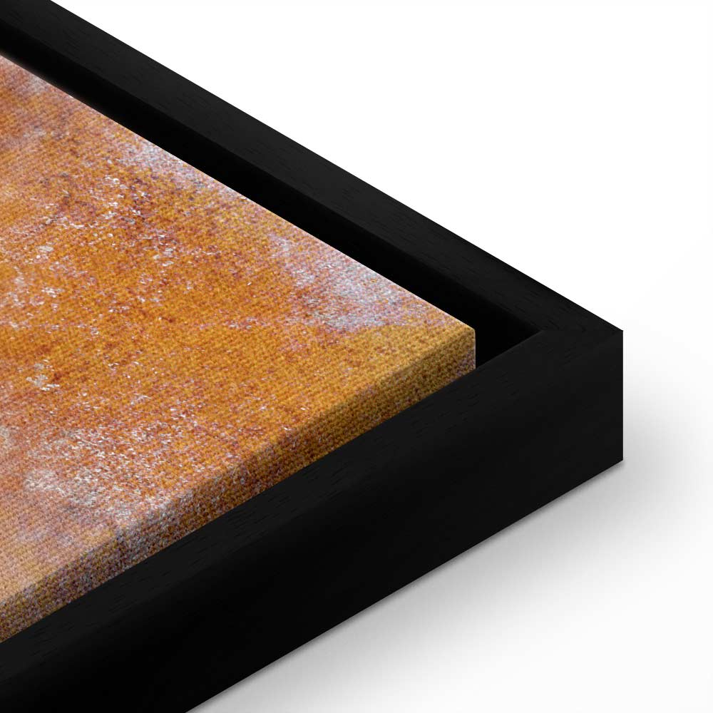 Golden Geometric Abstract Wide Canvas Print