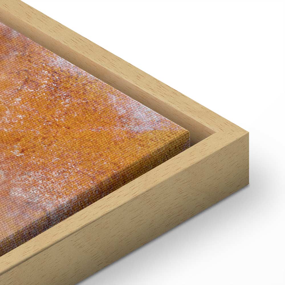 Golden Geometric Abstract Wide Canvas Print