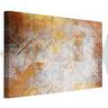 Golden Geometric Abstract Wide Canvas Print