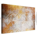 Golden Geometric Abstract Wide Canvas Print