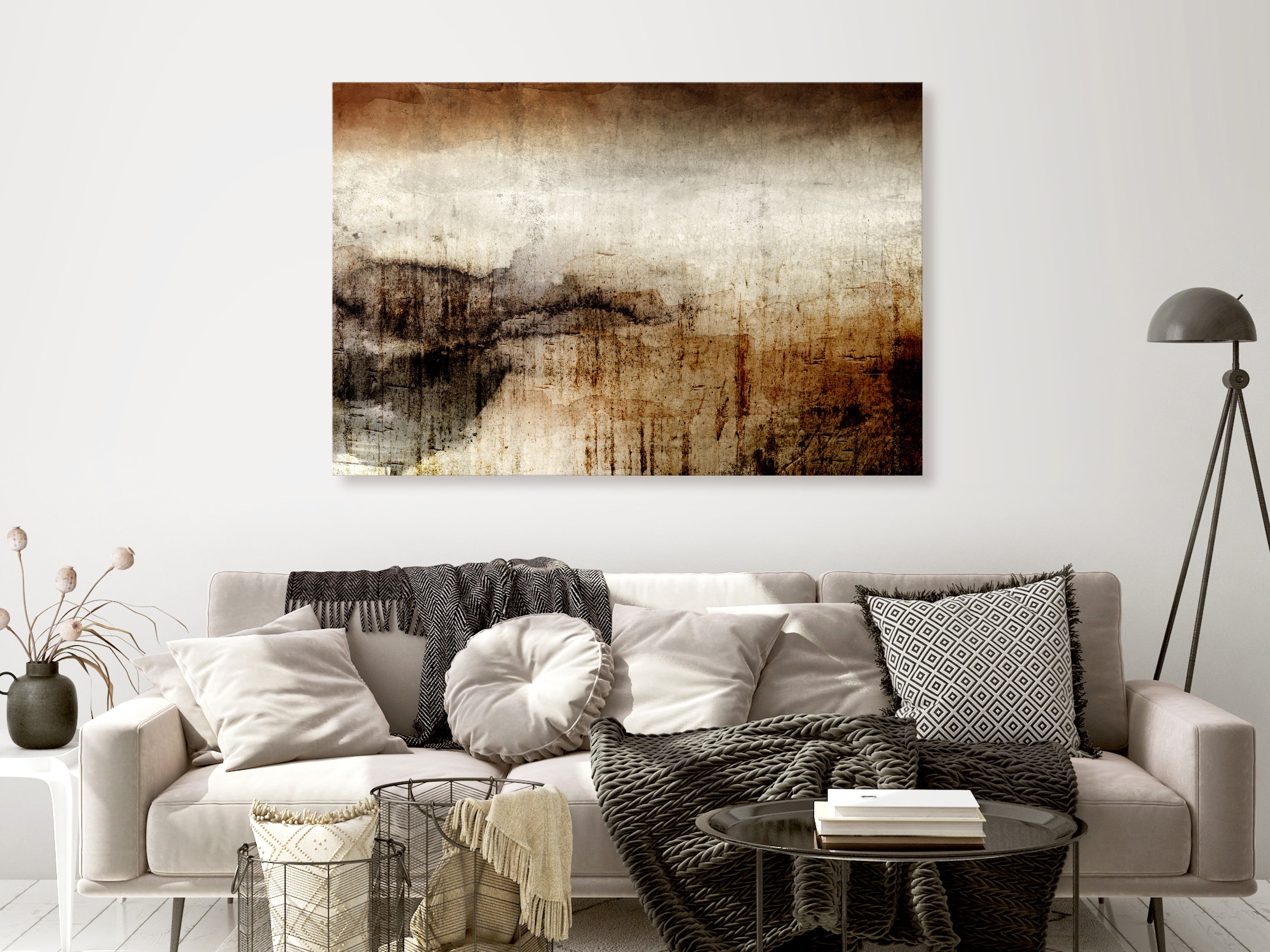 Canvas Print with Abstract Damp Colors Design