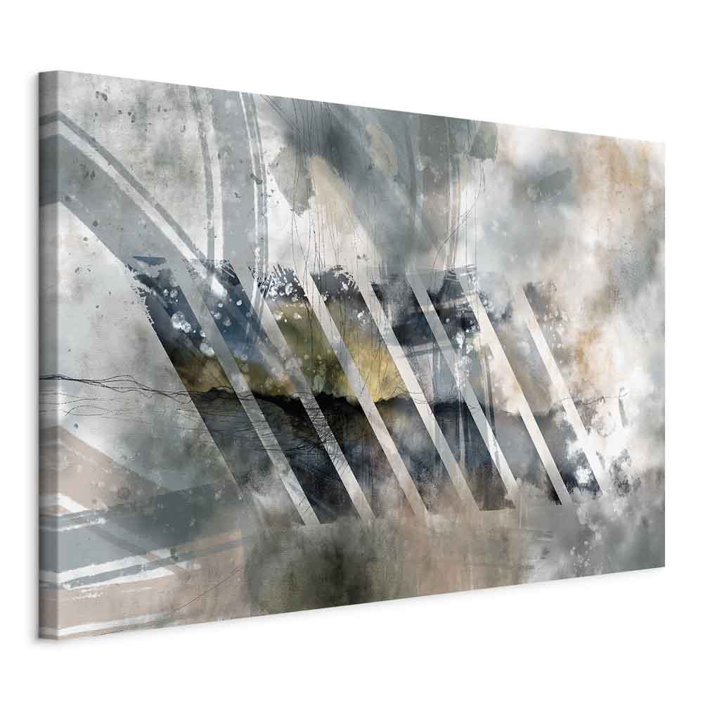 Abstract Stripes and Clouds Wide Canvas Print
