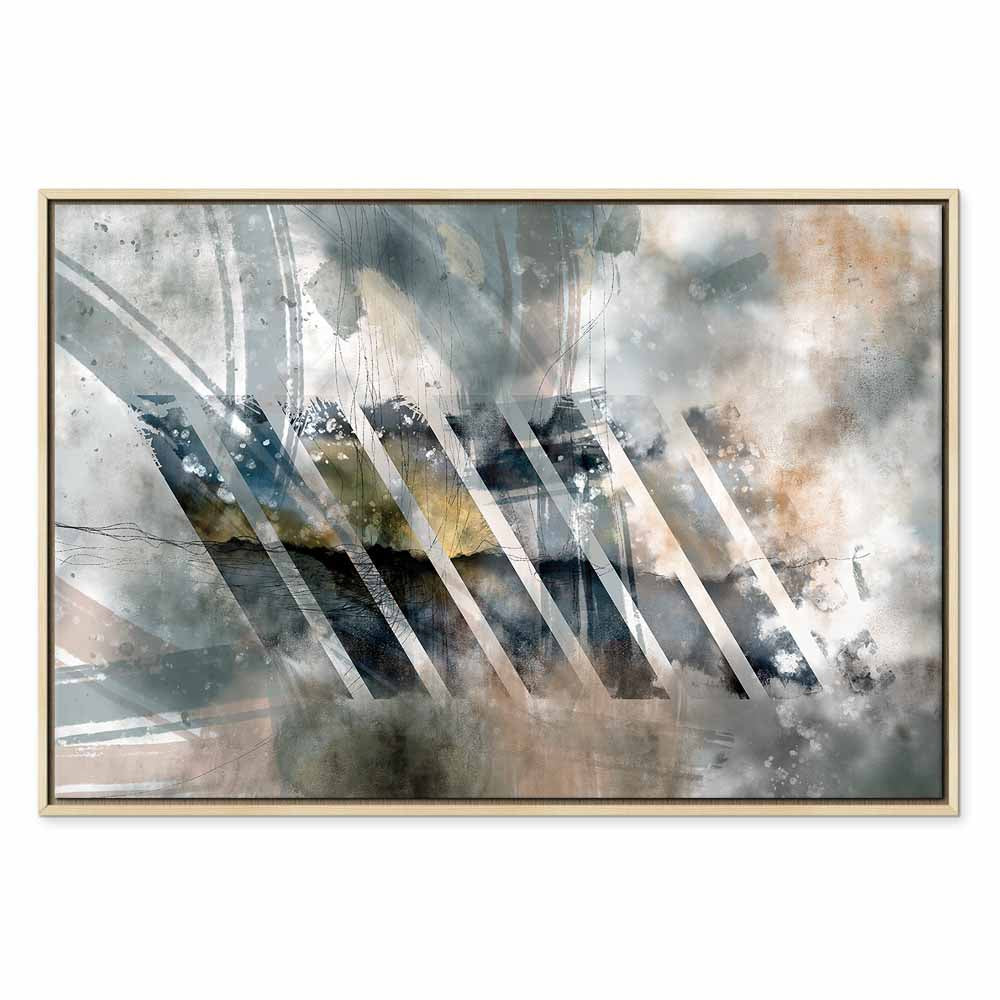 Abstract Stripes and Clouds Wide Canvas Print