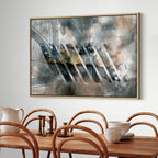 Abstract Stripes and Clouds Wide Canvas Print