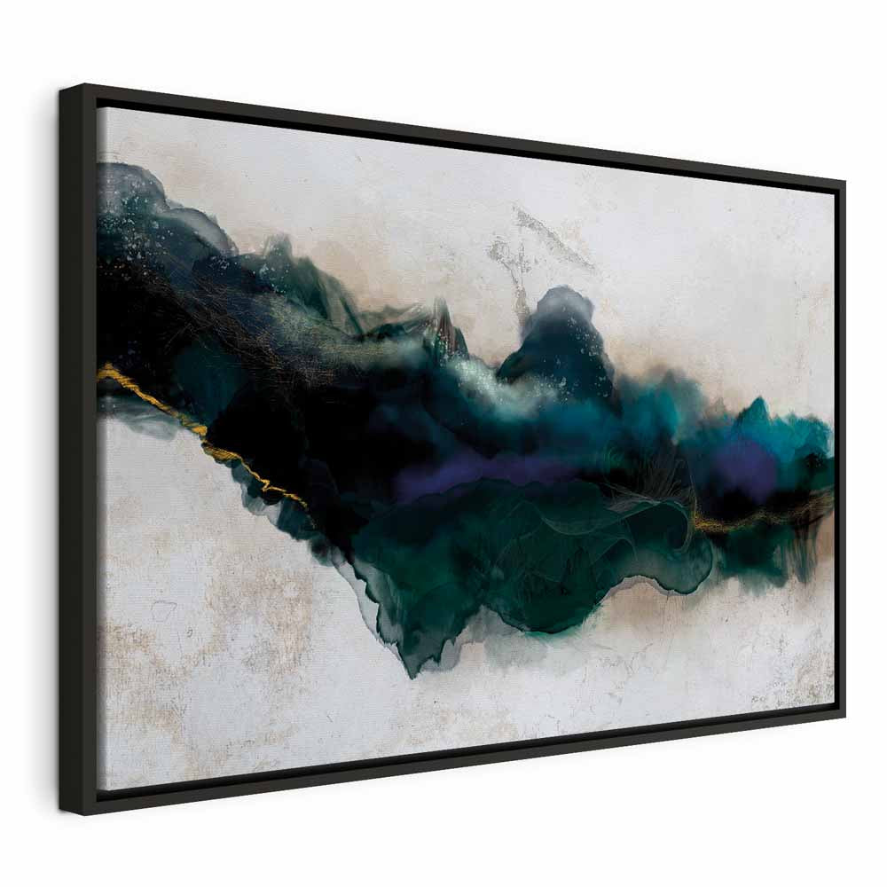Blue Watercolor Abstract Wide Canvas Print