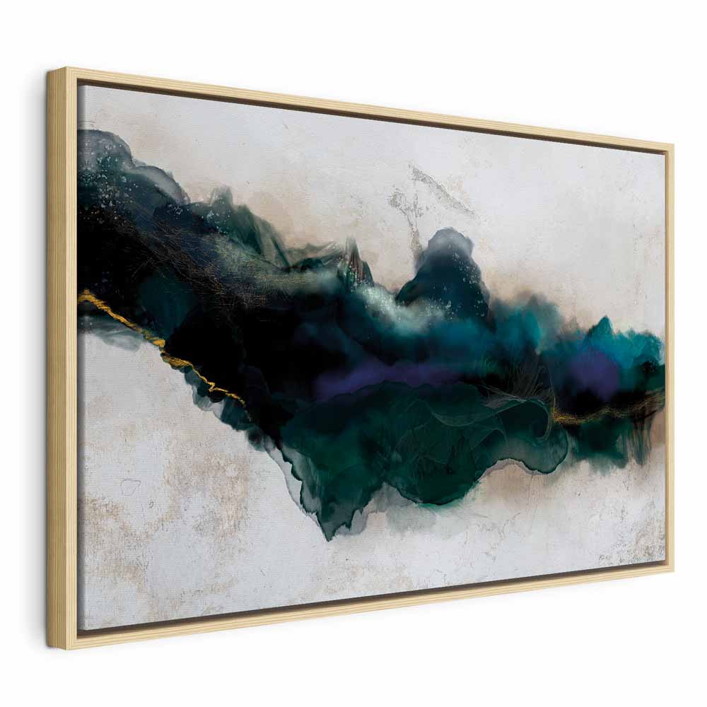 Blue Watercolor Abstract Wide Canvas Print