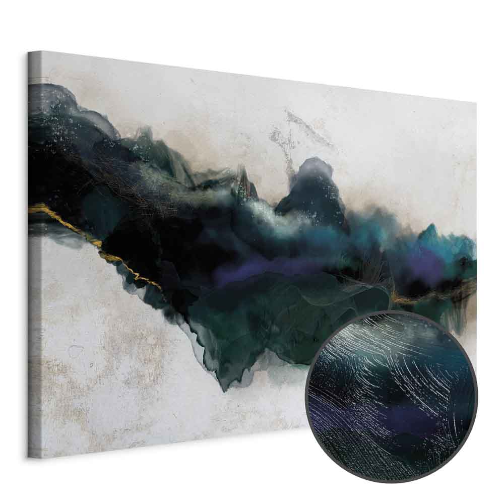 Blue Watercolor Abstract Wide Canvas Print