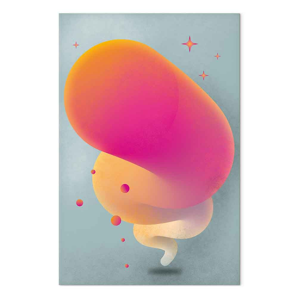 Pink Abstract Streak Vertical Canvas Print