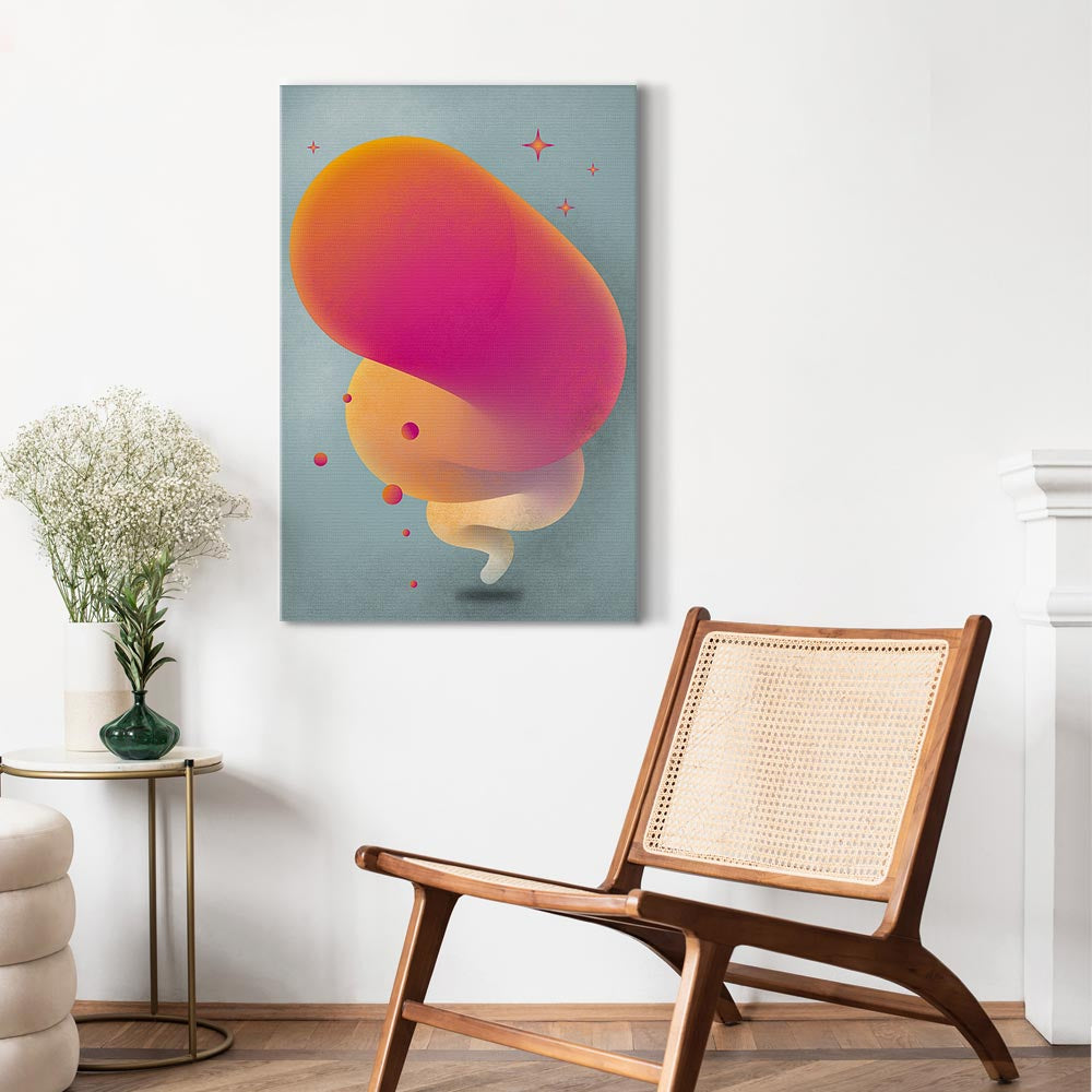 Pink Abstract Streak Vertical Canvas Print