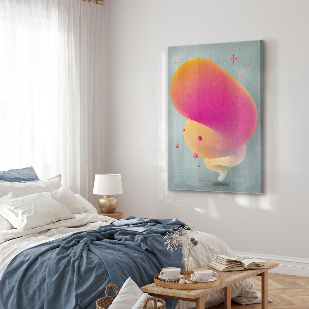 Pink Abstract Streak Vertical Canvas Print