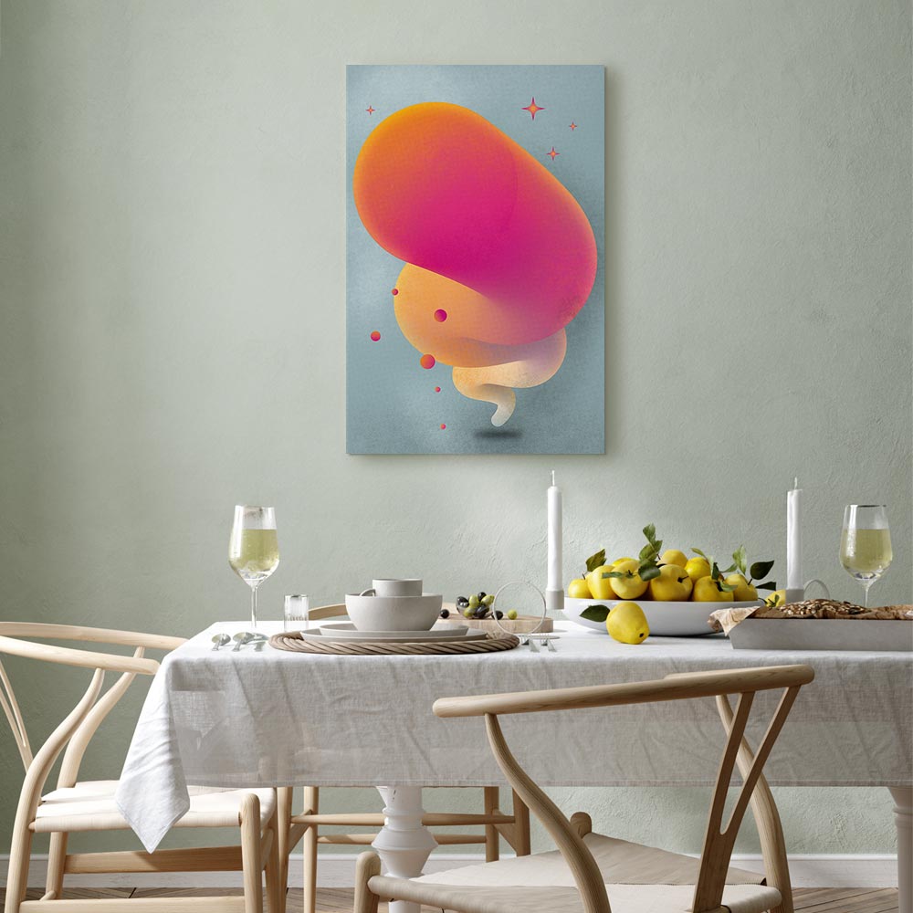 Pink Abstract Streak Vertical Canvas Print