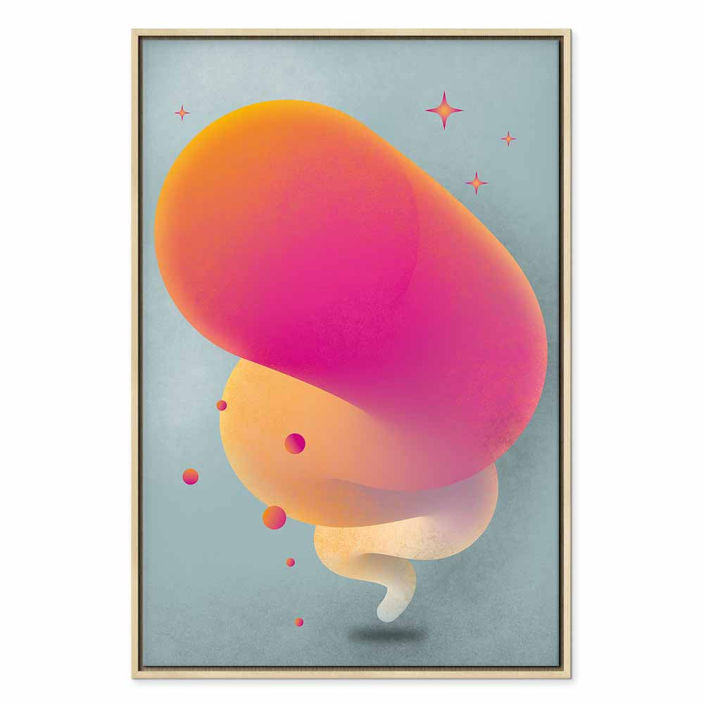 Pink Abstract Streak Vertical Canvas Print