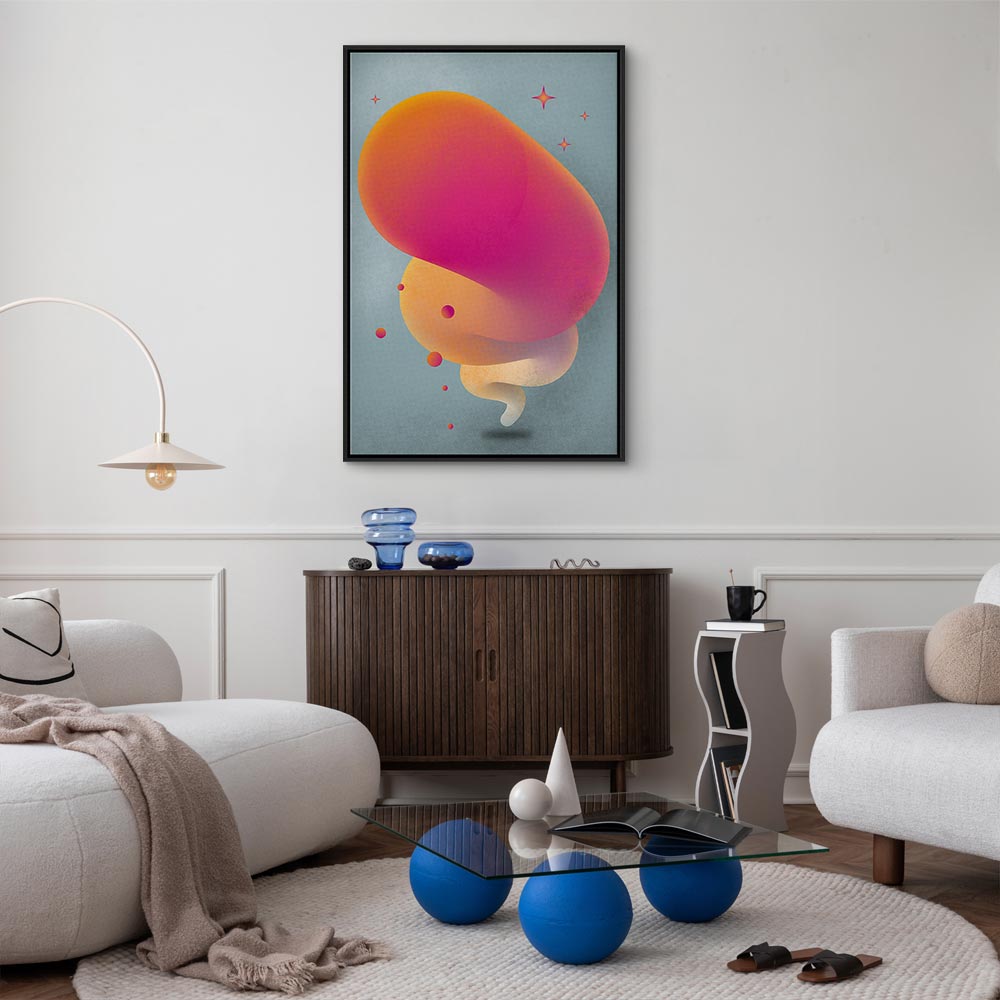 Pink Abstract Streak Vertical Canvas Print