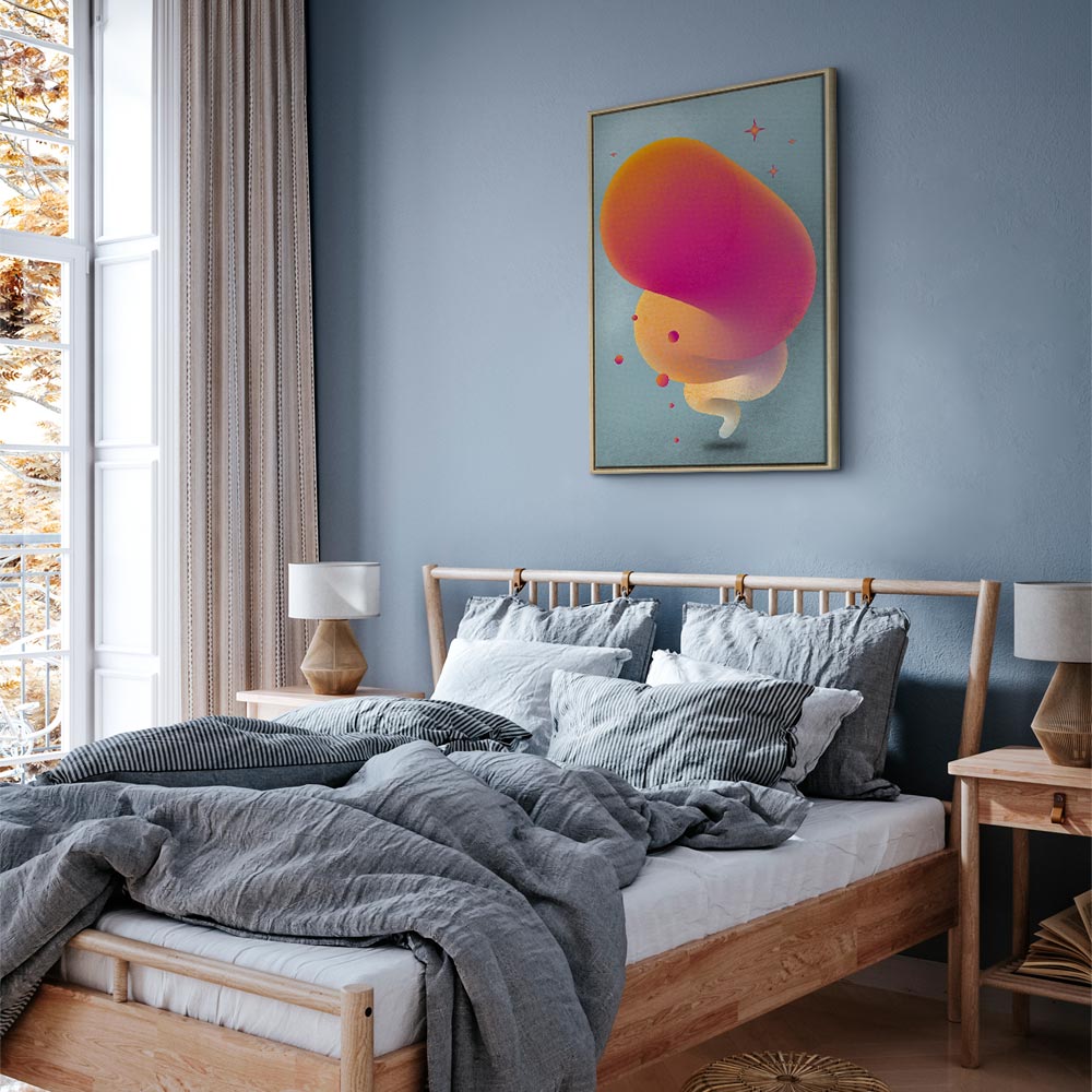 Pink Abstract Streak Vertical Canvas Print