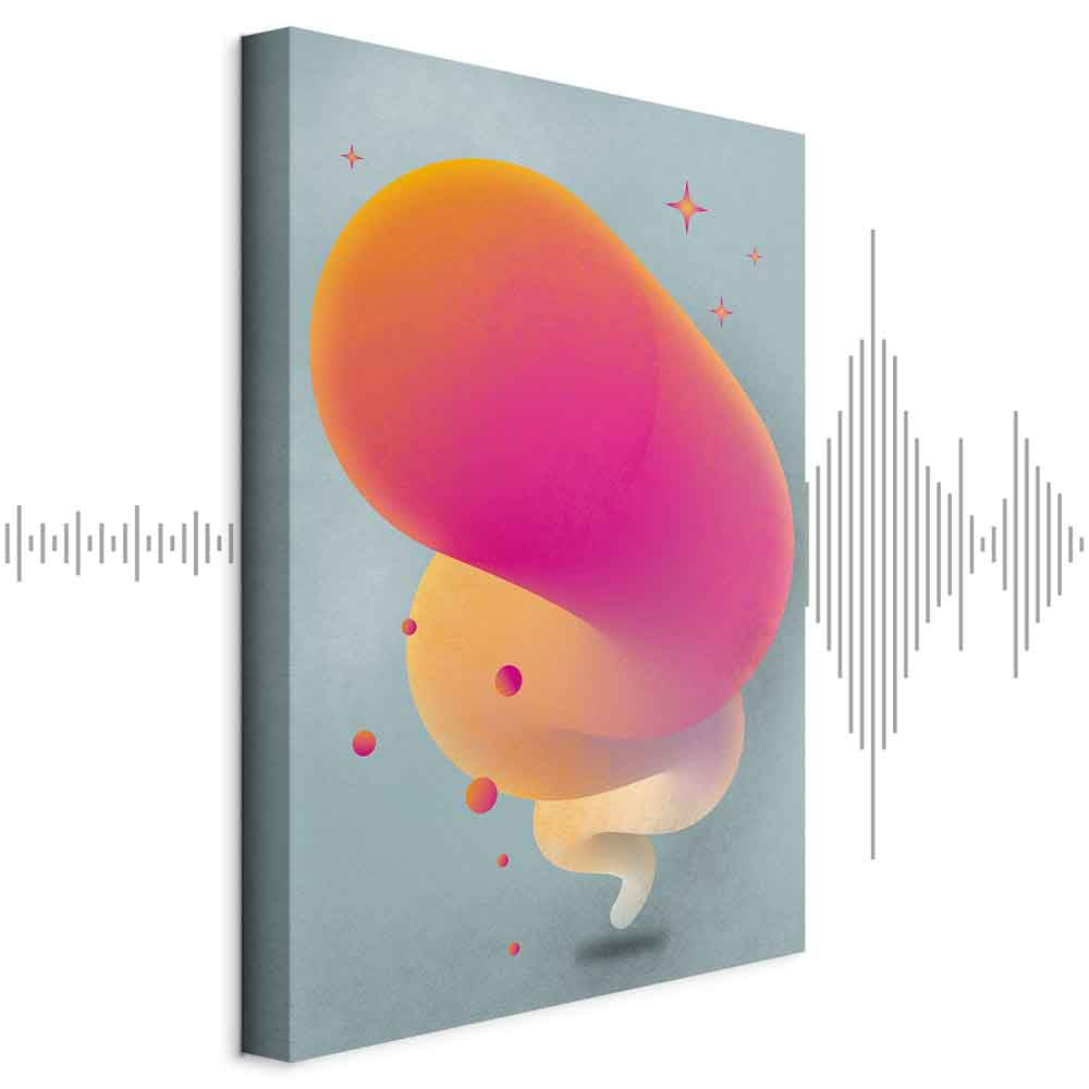 Pink Abstract Streak Vertical Canvas Print