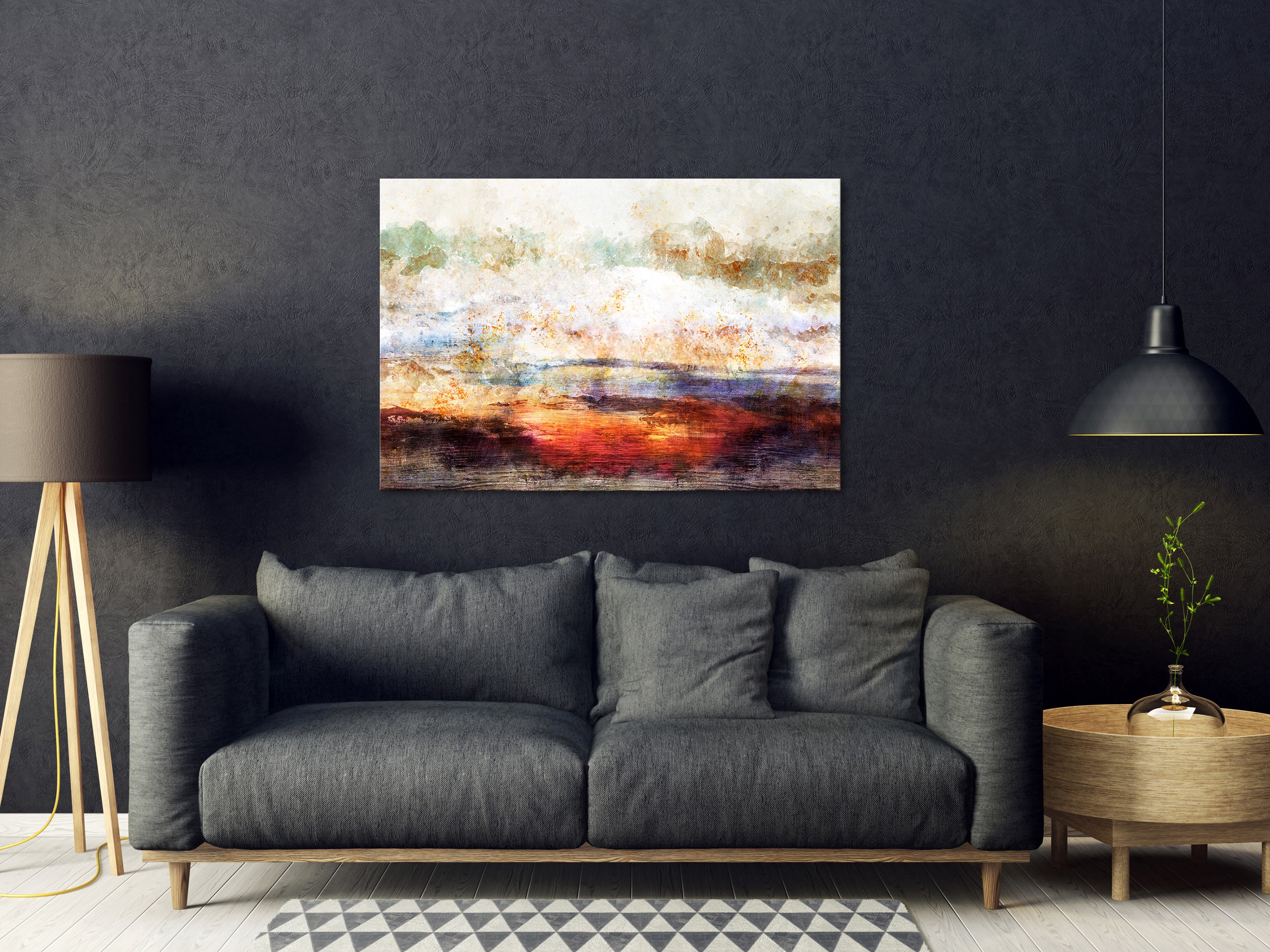 Gold Rush Canvas Print Wide with Abstract Design