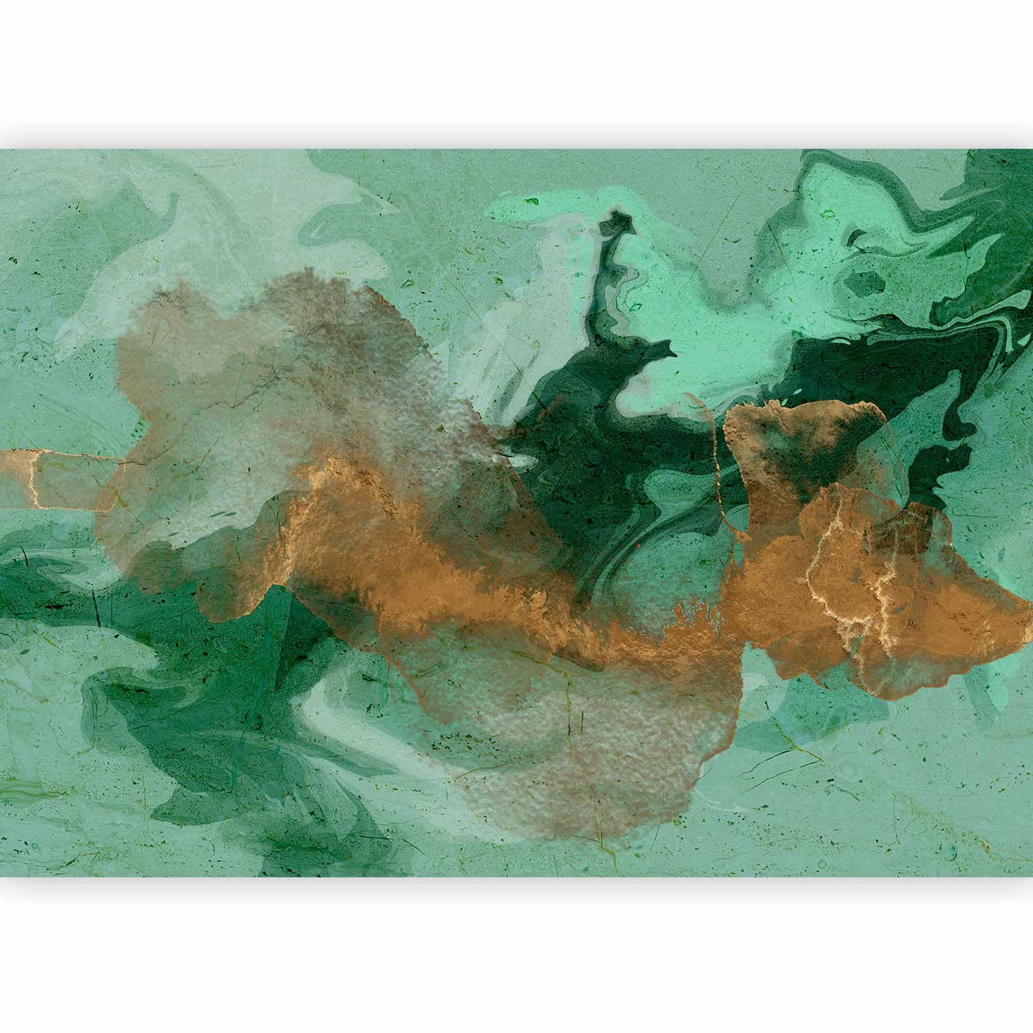Abstract Malachite Watercolor Texture Wall Mural