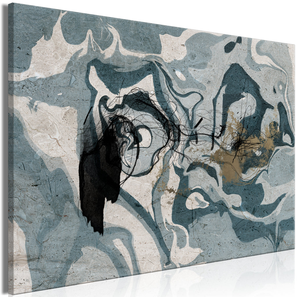 Marbled Reflection Canvas Print with Abstract Design