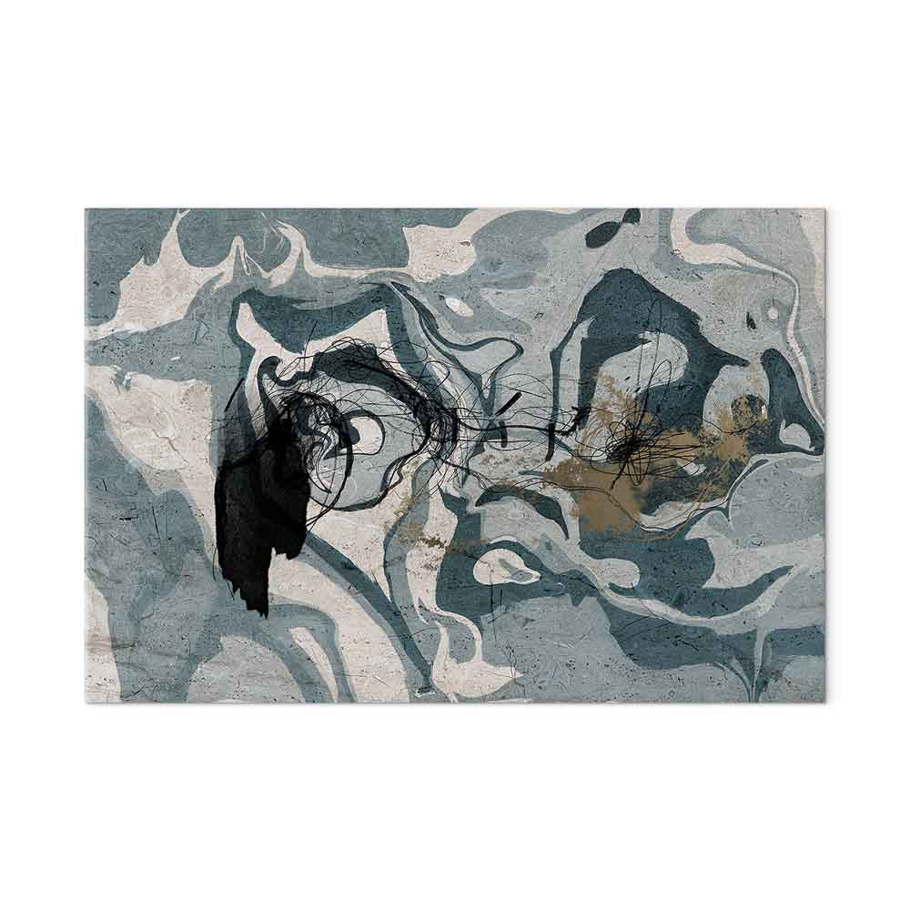 Marbled Reflection Abstract Wide Canvas Print