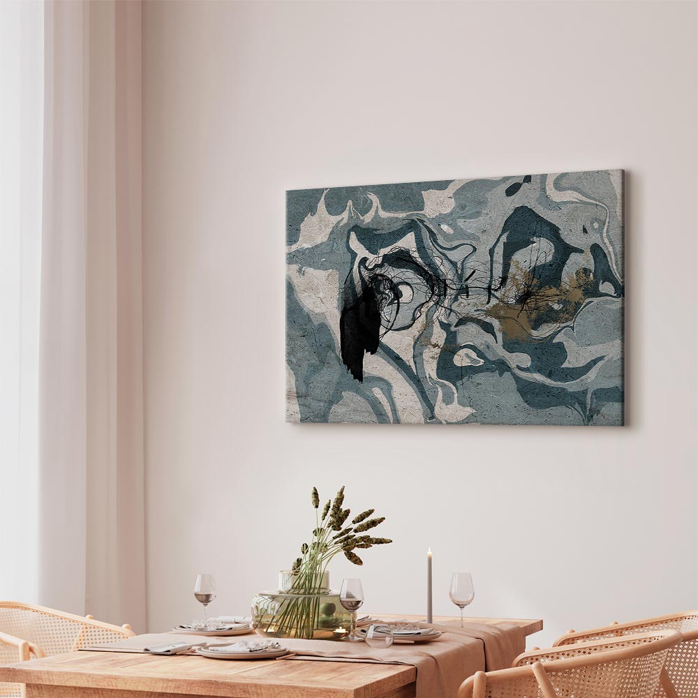 Marbled Reflection Abstract Wide Canvas Print