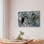 Marbled Reflection Abstract Wide Canvas Print