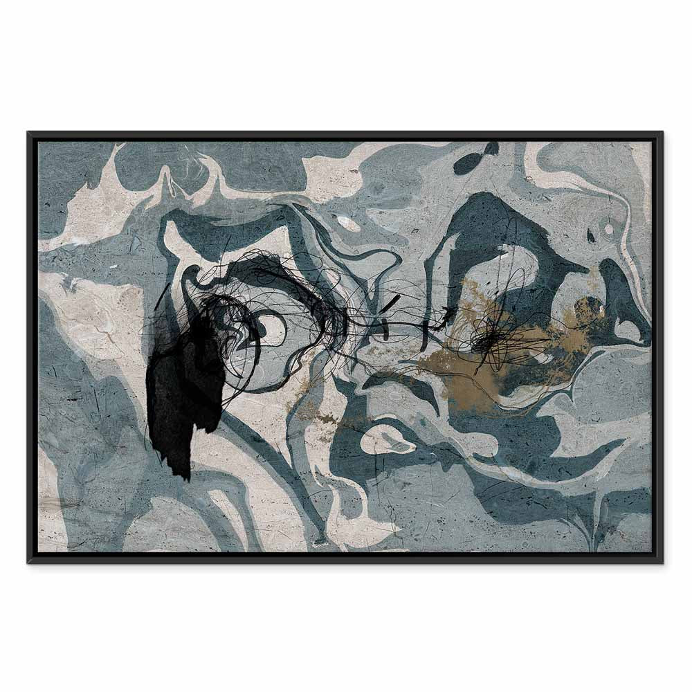 Marbled Reflection Abstract Wide Canvas Print