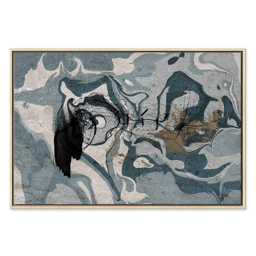 Marbled Reflection Abstract Wide Canvas Print