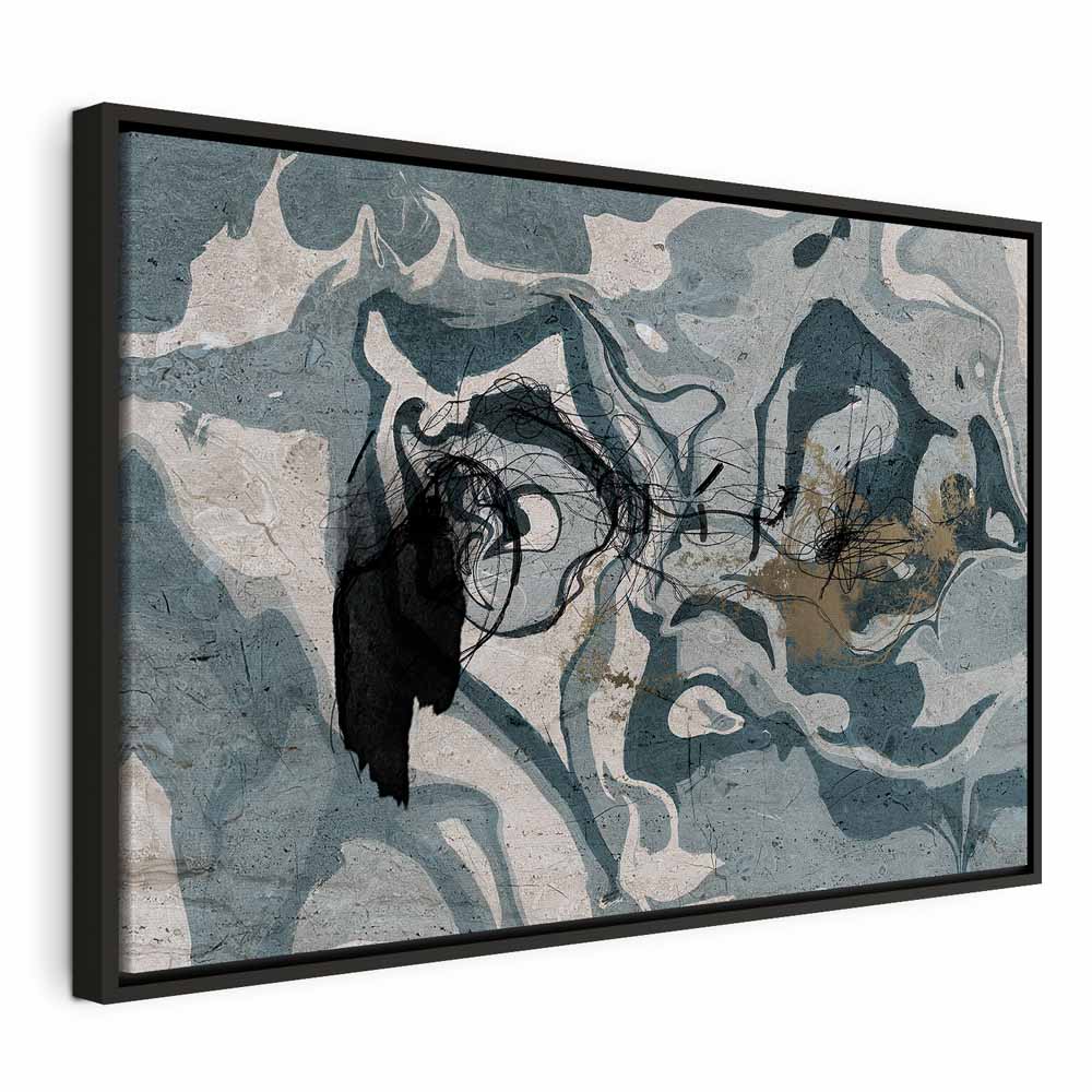 Marbled Reflection Abstract Wide Canvas Print