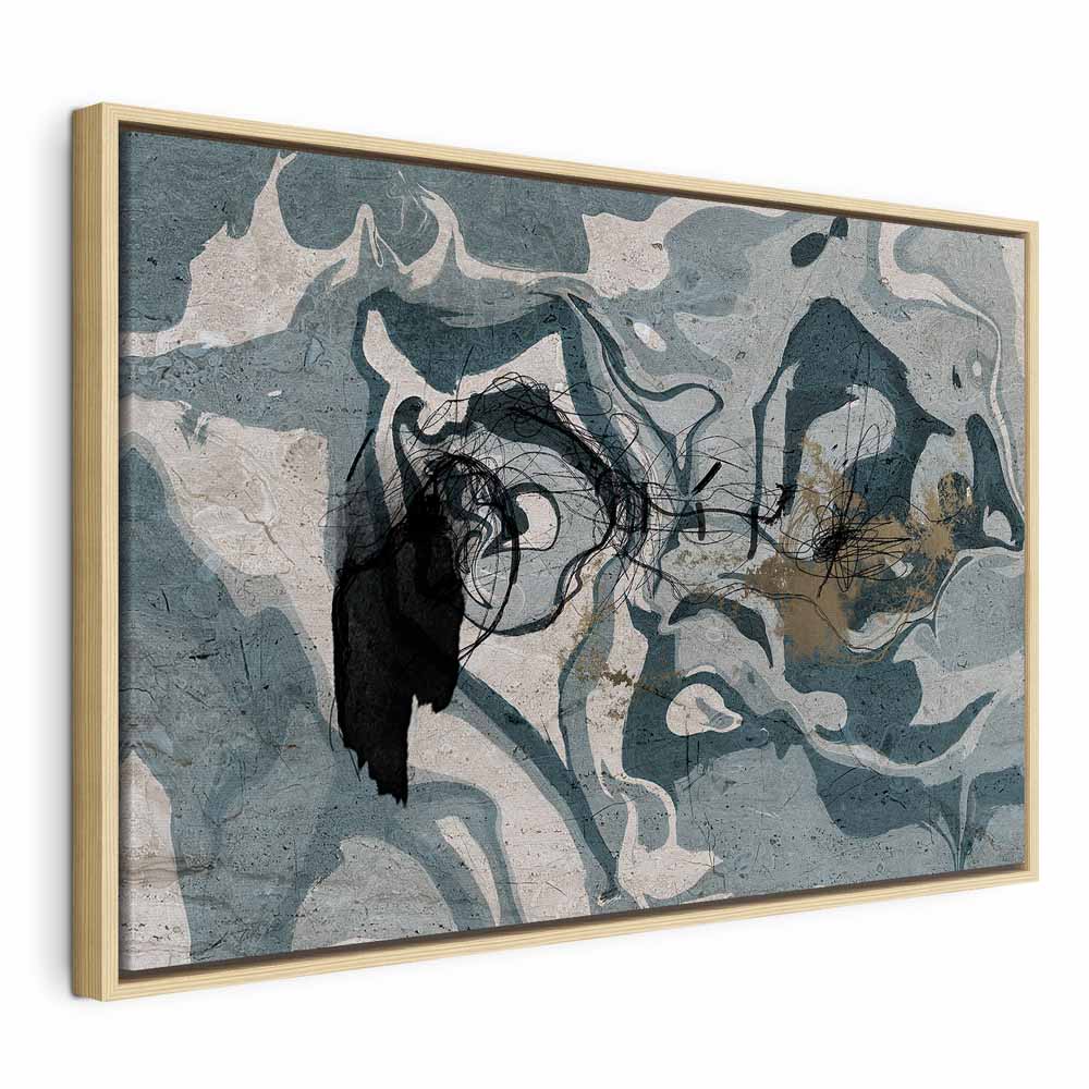 Marbled Reflection Abstract Wide Canvas Print
