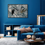 Marbled Reflection Abstract Wide Canvas Print