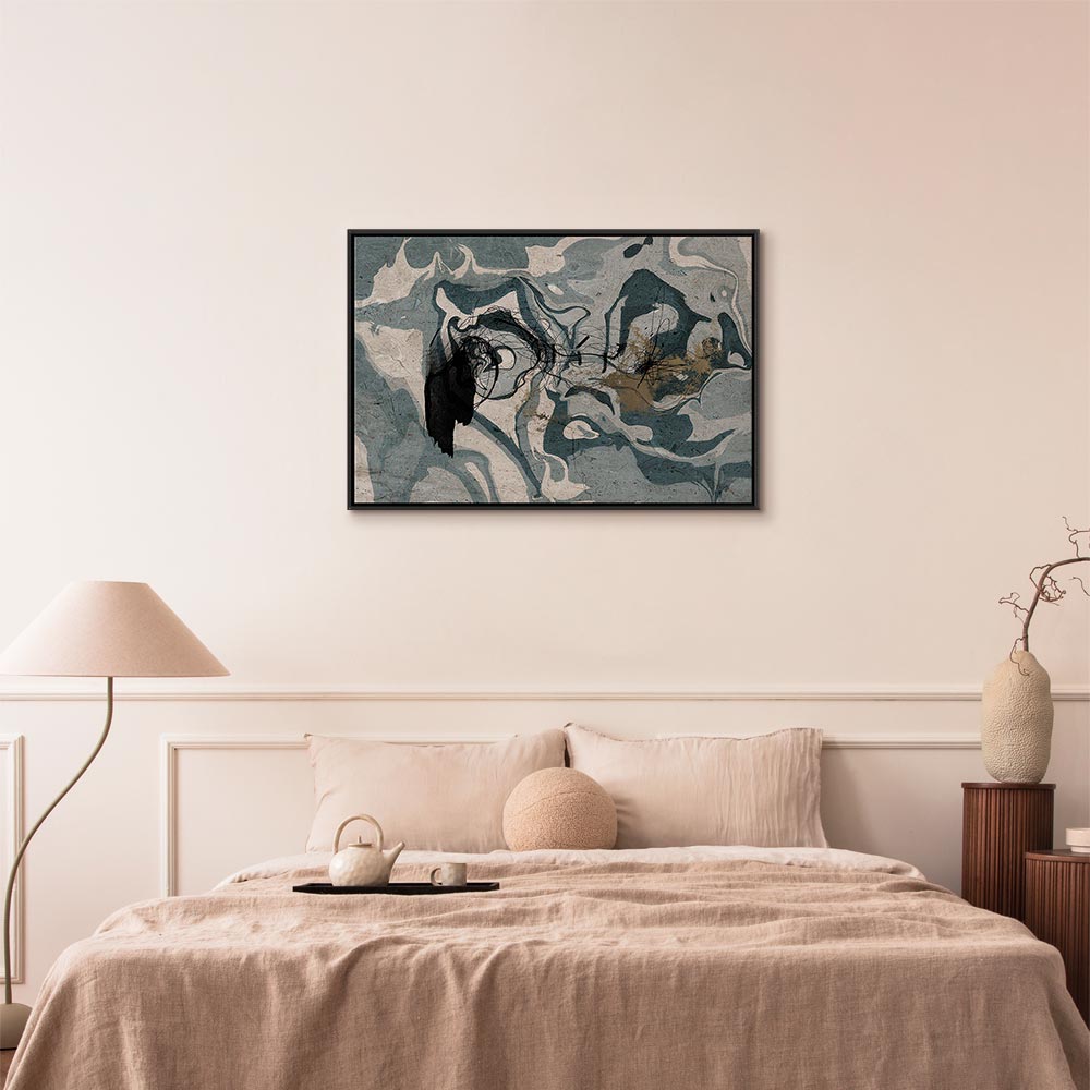 Marbled Reflection Abstract Wide Canvas Print