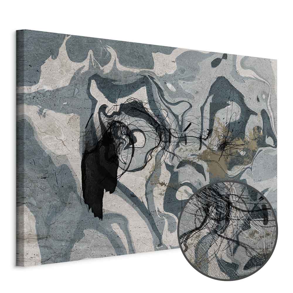 Marbled Reflection Abstract Wide Canvas Print