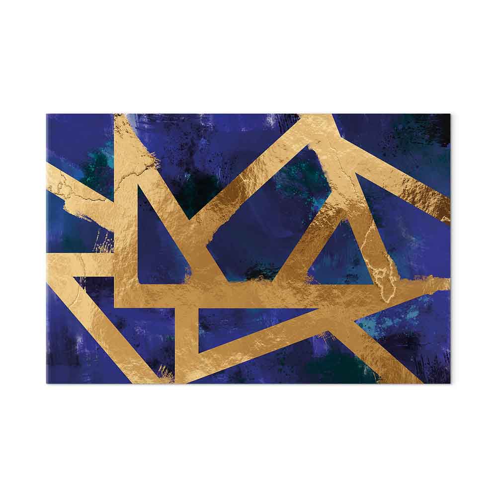 Golden Geometric Abstract Canvas Print