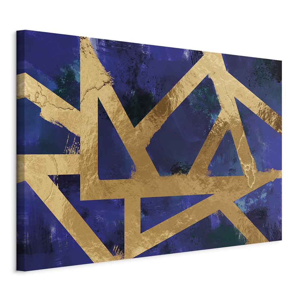 Golden Geometric Abstract Canvas Print