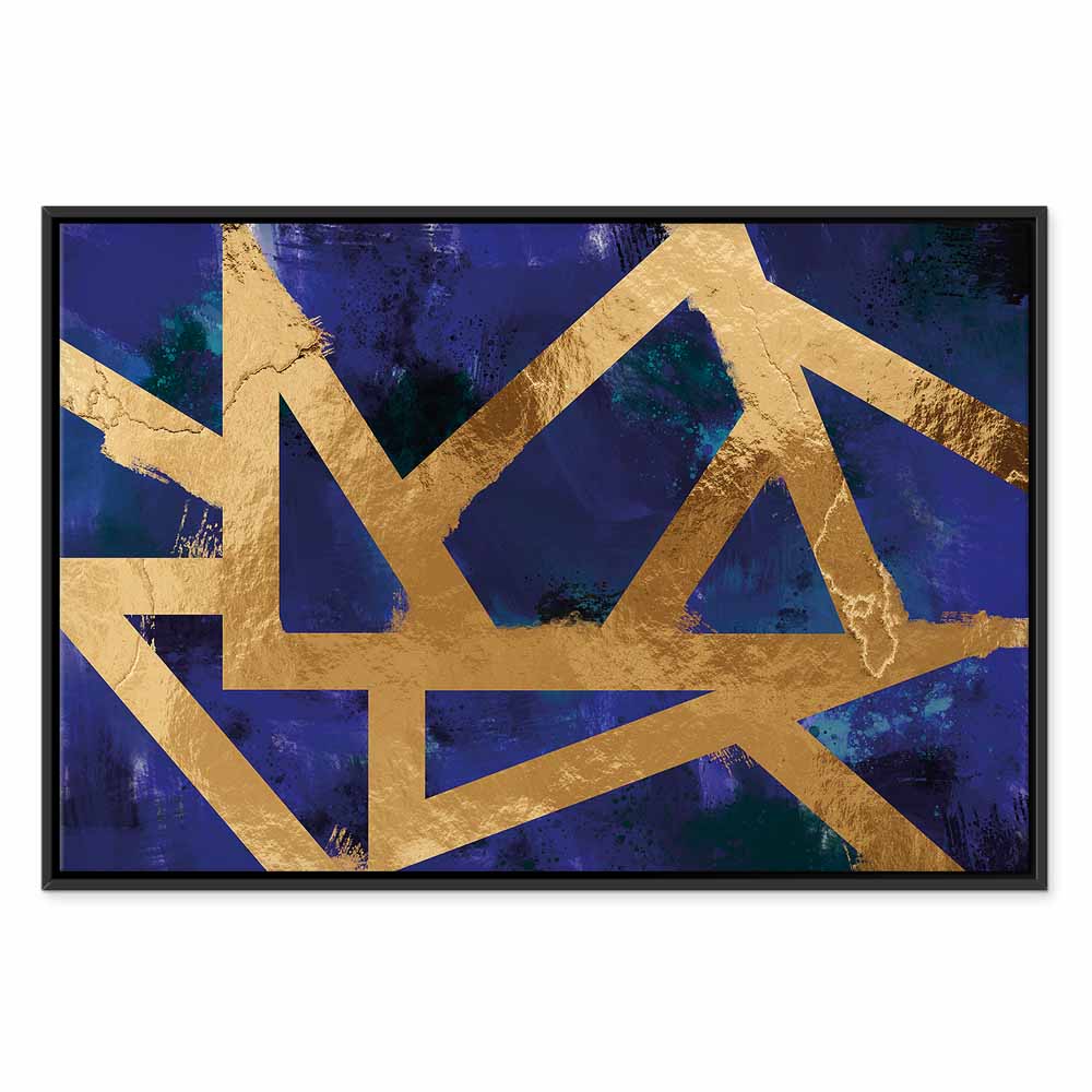 Golden Geometric Abstract Canvas Print