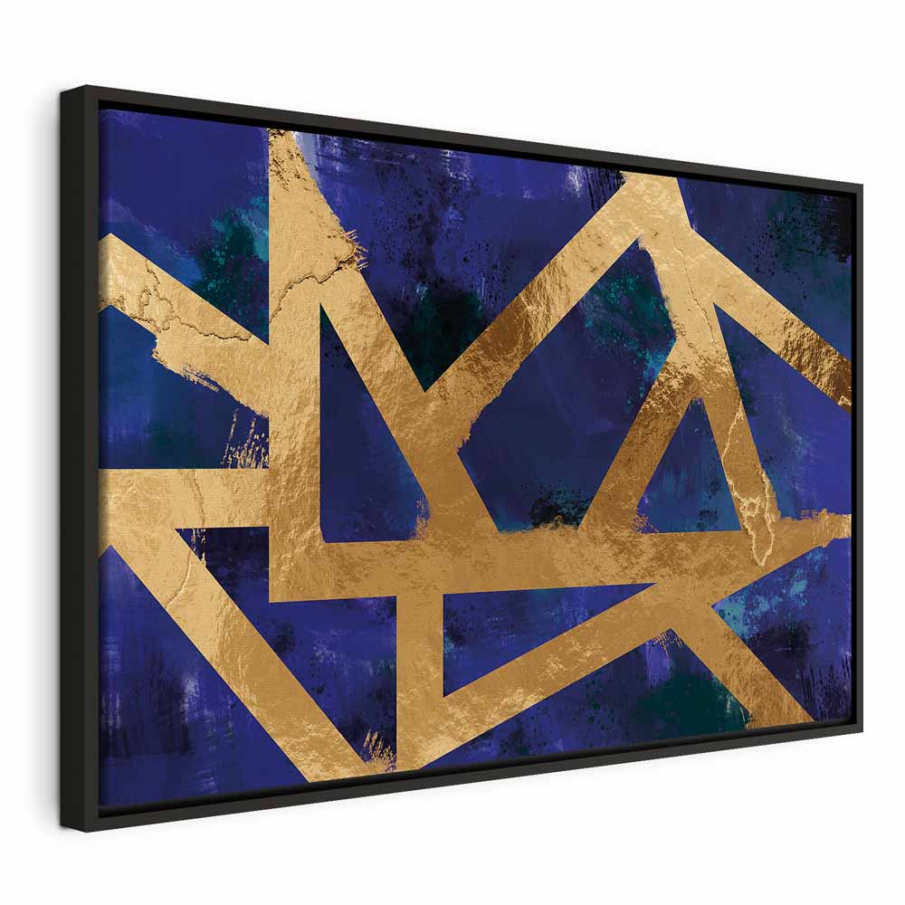 Golden Geometric Abstract Canvas Print