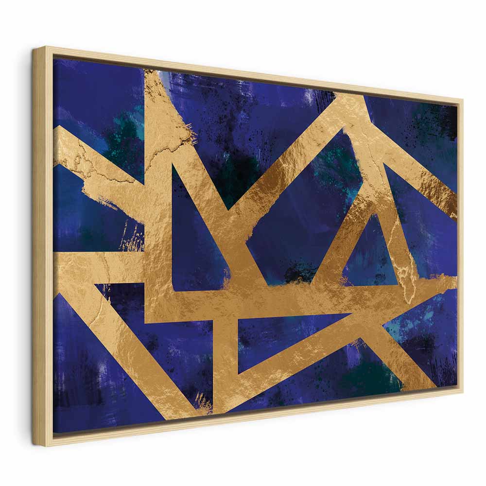 Golden Geometric Abstract Canvas Print