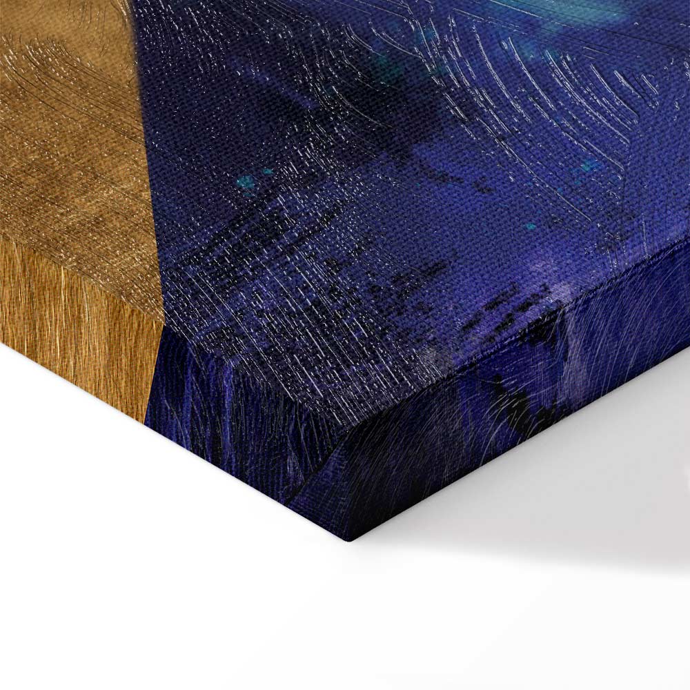 Golden Geometric Abstract Canvas Print