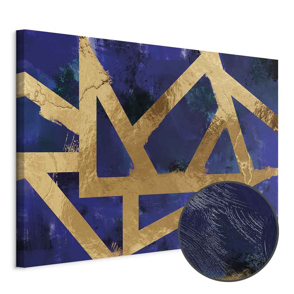 Golden Geometric Abstract Canvas Print