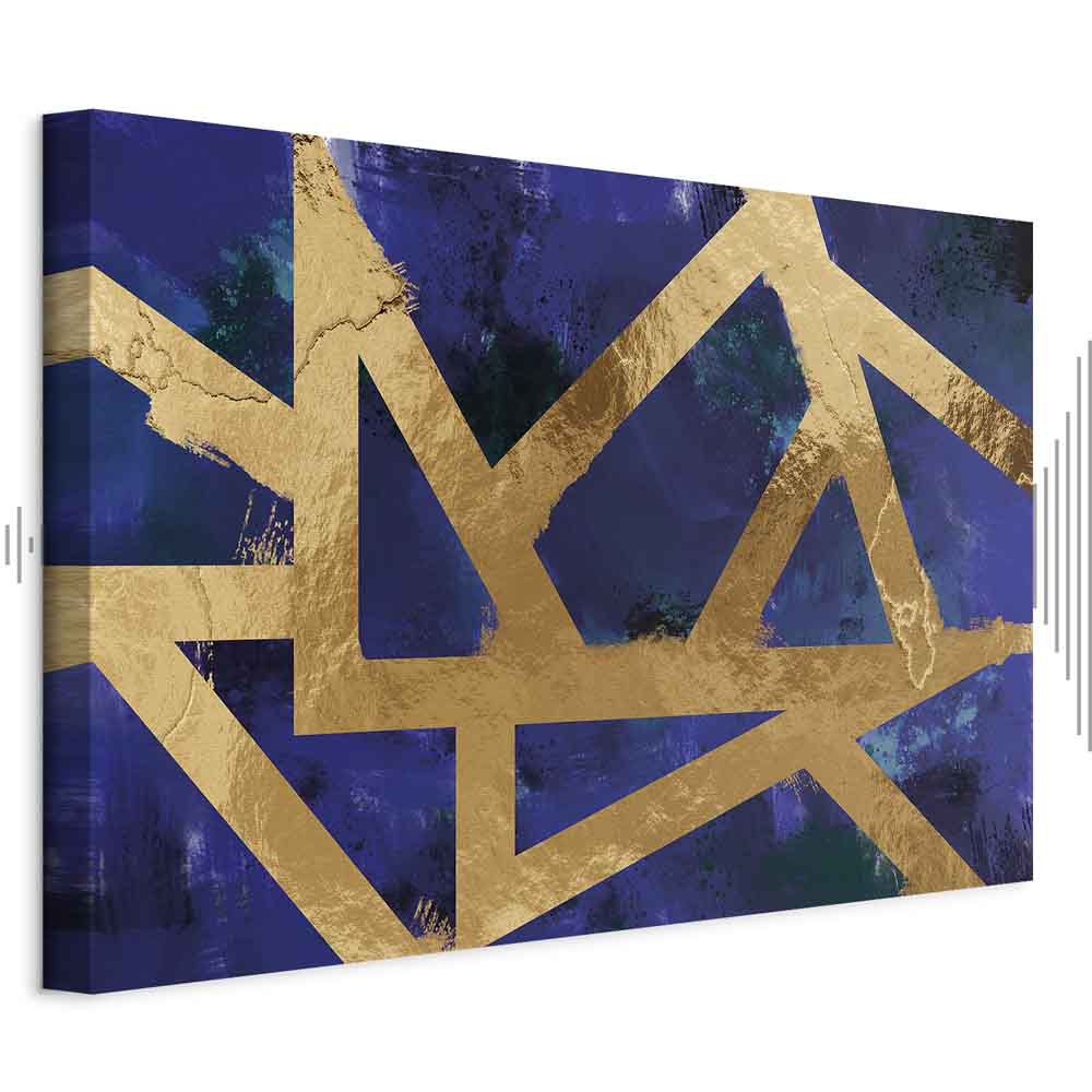 Golden Geometric Abstract Canvas Print