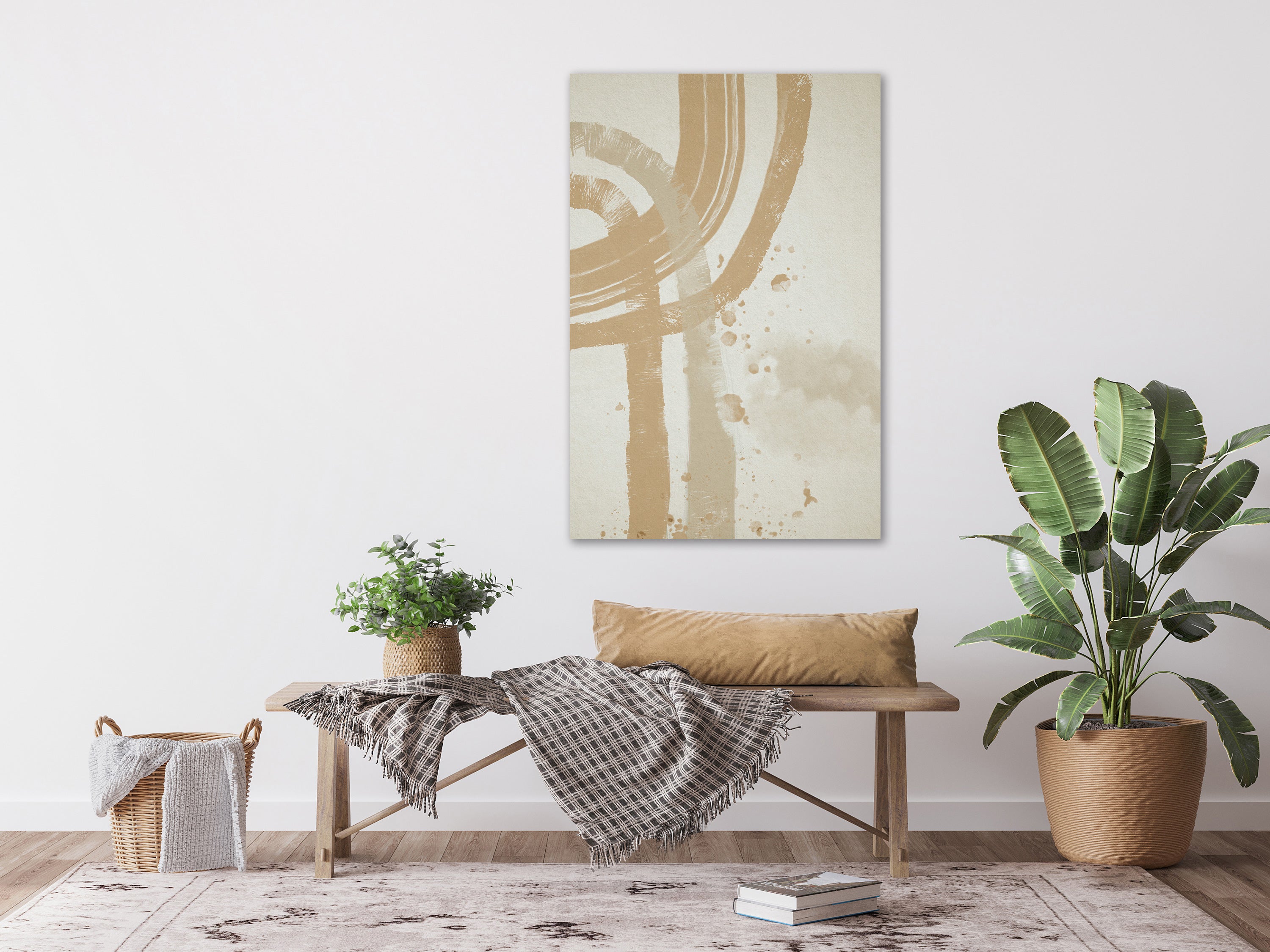 Beige Minimalism Canvas Print for Modern Living Spaces